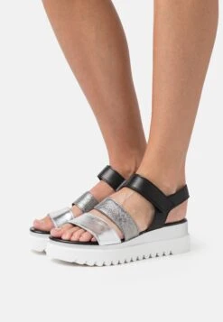 Gabor Sandalias Con Plataforma - Silber/Stone/Schwarz