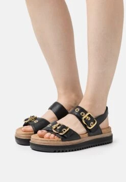 Gabor Comfort Sandalias Con Plataforma - Schwarz/Gold